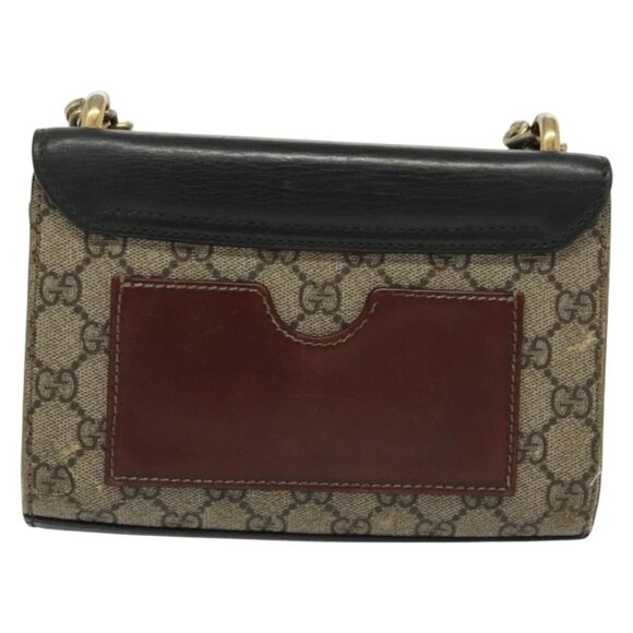 GUCCI GG Supreme Chain Shoulder Bag PVC Beige Gold 409487 Auth bs29070 - Picture 3 of 16